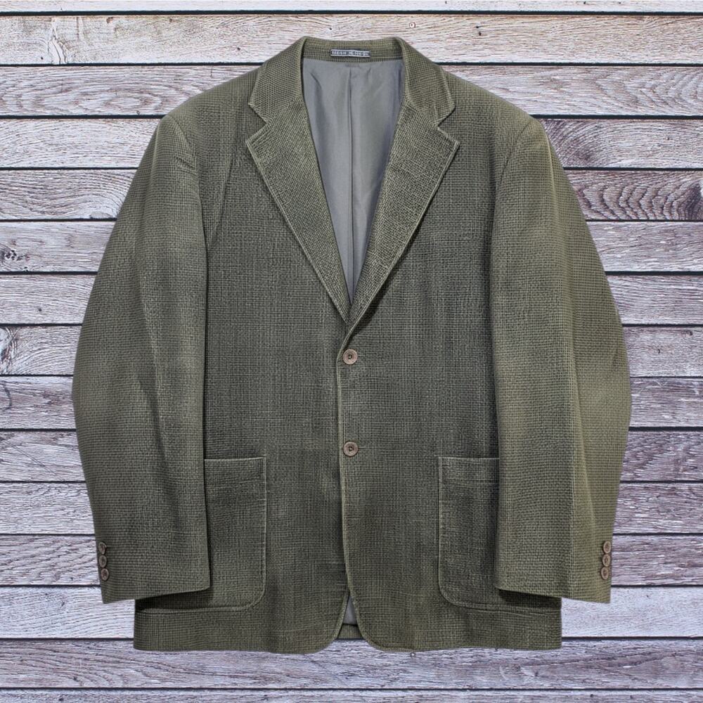 Carte Blanche Mens Corduroy Sport Coat 2 Button Blazer Pocket Green Medium Korea